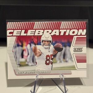 🔥 2025 Panini Score Trey McBride Celebration Card. Arizona Cardinals
